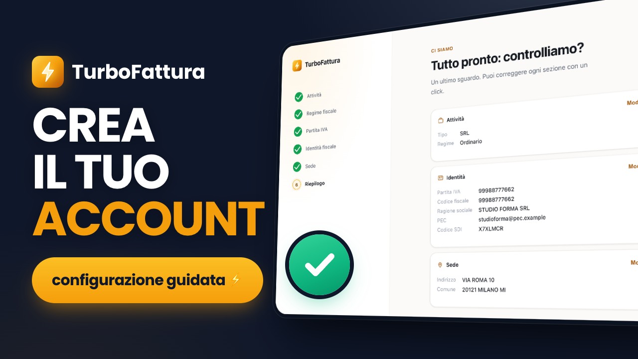 Video tutorial: creare l&rsquo;account TurboFattura e configurare l&rsquo;azienda